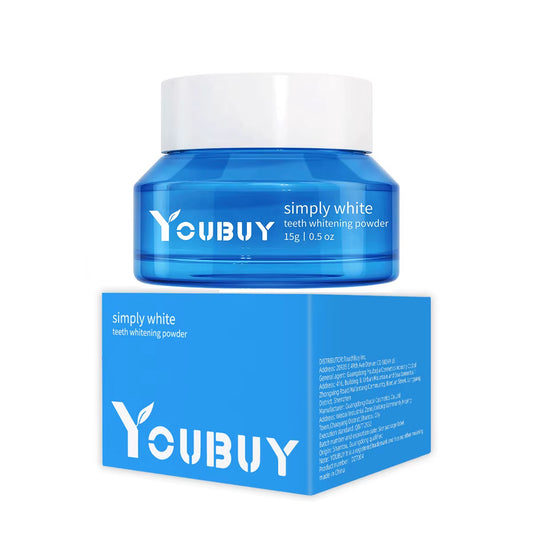 OEM Custom Private Label Multi-Purpose Teeth Whitening Accessory Bamboo Fiber Oral Care with Blue Logo Whitening Powder