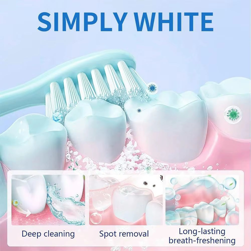 OEM Custom Private Label Multi-Purpose Teeth Whitening Accessory Bamboo Fiber Oral Care with Blue Logo Whitening Powder