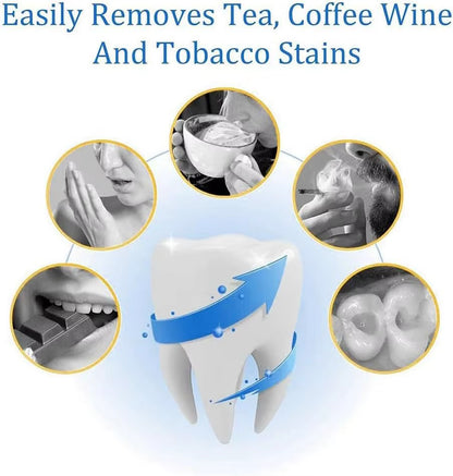 OEM Custom Private Label Multi-Purpose Teeth Whitening Accessory Bamboo Fiber Oral Care with Blue Logo Whitening Powder
